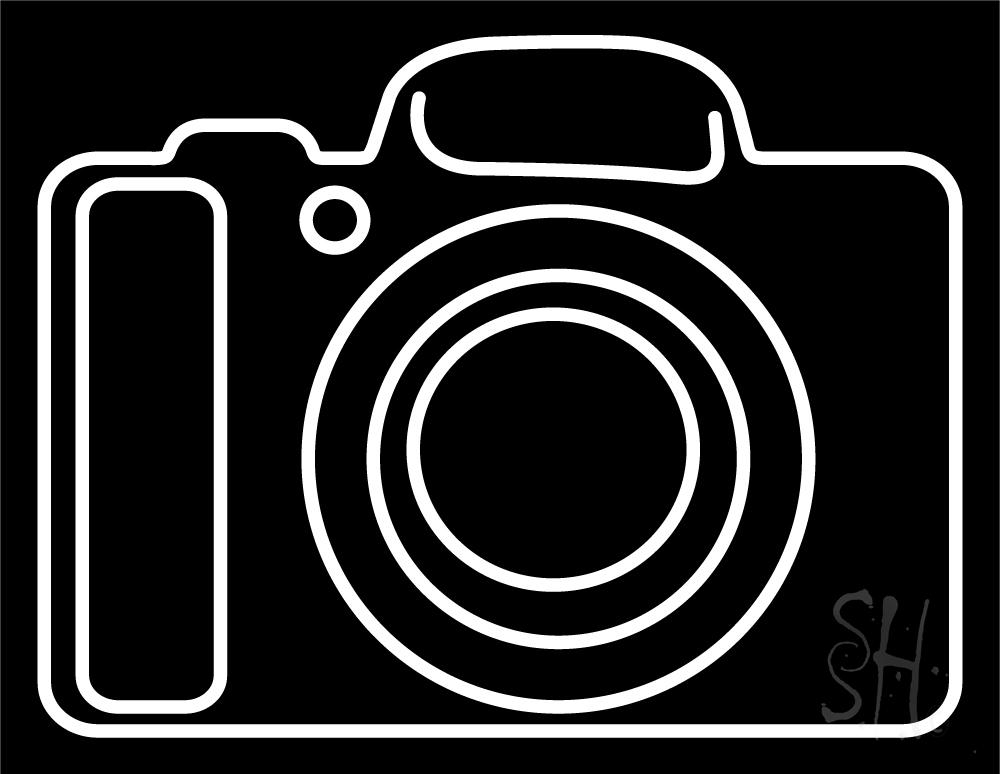 N105-5187-clear Camera White Border Clear Backing Neon Sign - White - 24 in. Tall x 31 in. Wide
