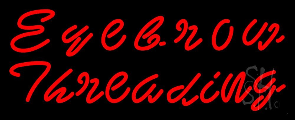 N105-1635-clear Eyebrow Threading Clear Backing Neon Sign - Red - 13 in. Tall x 32 in. Wide