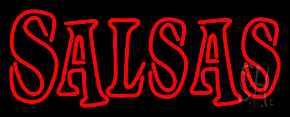 N105-2159-clear Double Stroke Salsas Clear Backing Neon Sign - Red - 13 in. Tall x 32 in. Wide