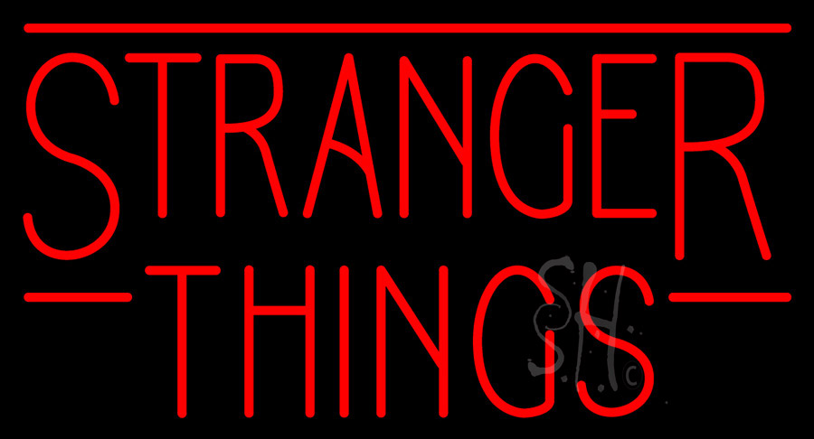 N106-1003-clear Stranger Things Logo Clear Backing Neon Sign - Red - 20 in. Tall x 37 in. Wide