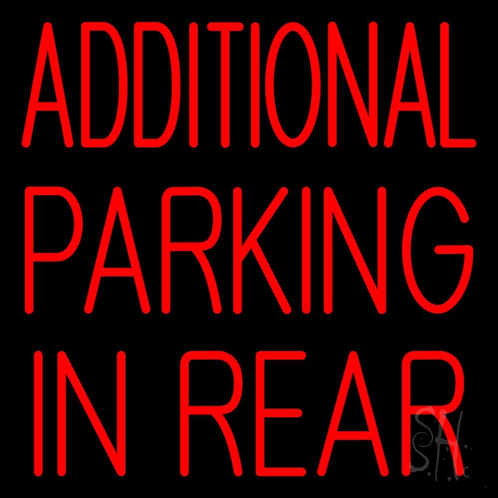 N105-2816-clear Additional Parking In Rear Clear Backing Neon Sign - Red - 24 in. Tall x 24 in. Wide
