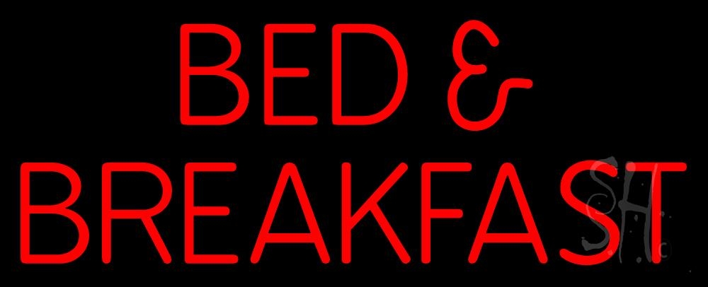 N105-1934-clear Bed & Breakfast Clear Backing Neon Sign - Red - 13 in. Tall x 32 in. Wide
