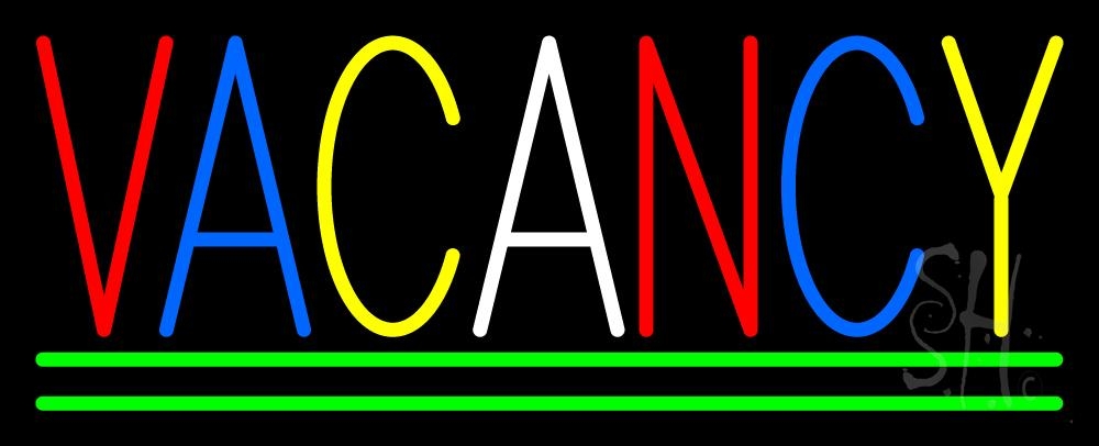 N105-0978-clear Multi Colored Vacancy Clear Backing Neon Sign - Multi Color - 13 in. Tall x 32 in. Wide