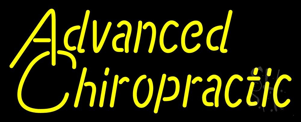 N105-2273-clear Advanced Chiropractic Clear Backing Neon Sign - Yellow - 13 in. Tall x 32 in. Wide