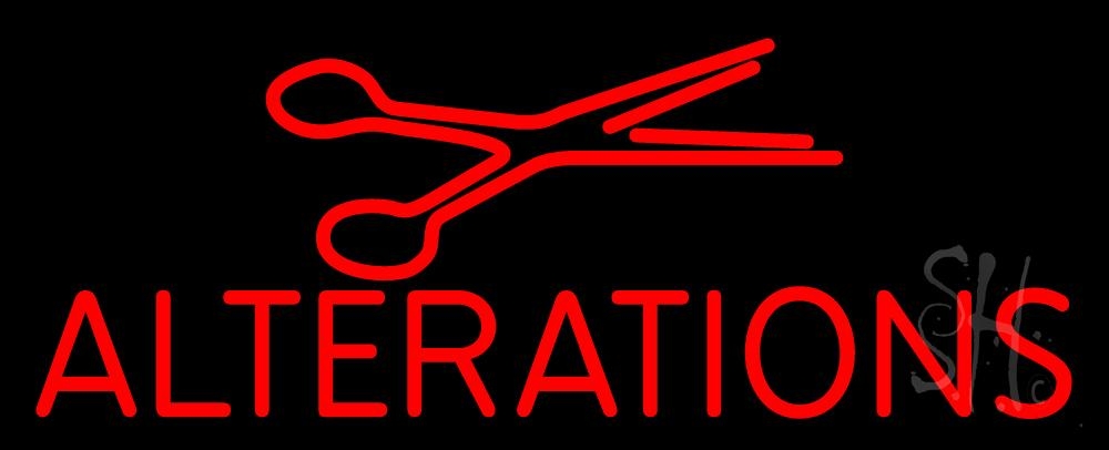 N105-1663-clear Red Alteration with Scissor Clear Backing Neon Sign - 13 in. Tall x 32 in. Wide