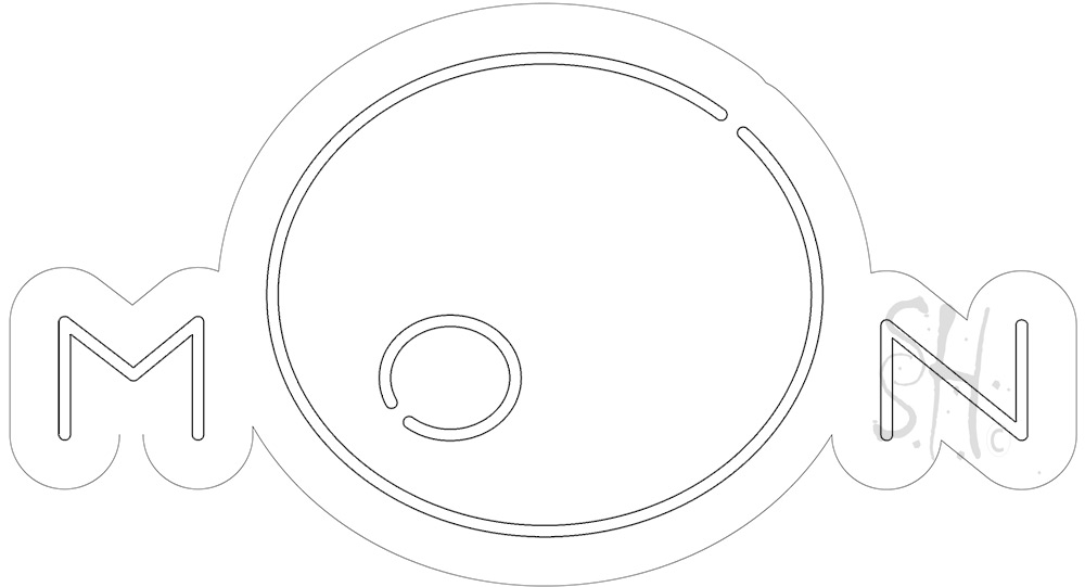 N105-18782-clear Moon Logo Contoured Clear Backing Clear Backing Neon Sign - White - 20 in. Tall x 37 in. Wide