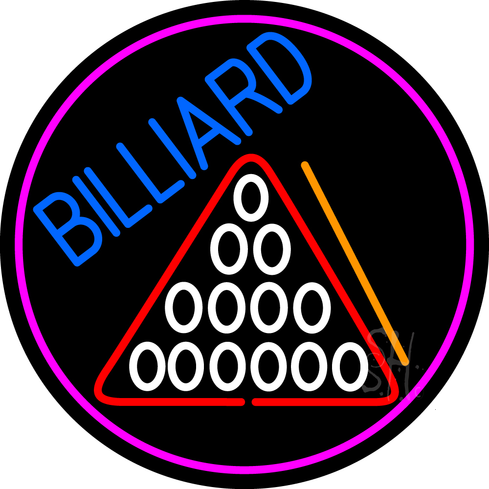 N105-15024-clear Billiard Oval with Pink Border Clear Backing Neon Sign - Multi Color - 26 in. Tall x 26 in. Wide