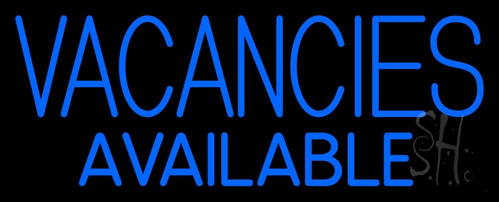 N105-1004-clear Vacancies Available Clear Backing Neon Sign - Blue - 13 in. Tall x 32 in. Wide