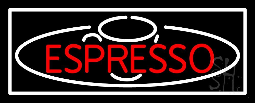 N105-1489-clear Double Stroke Espresso Clear Backing Neon Sign - White & Red - 13 in. Tall x 32 in. Wide