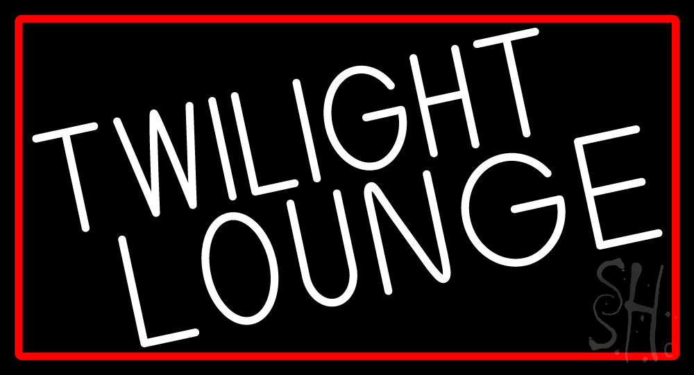 N105-16258-clear Twilight Lounge with Red Border Clear Backing Neon Sign - Red & White - 20 in. Tall x 37 in. Wide