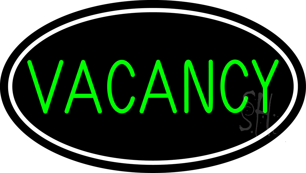 N105-16267-clear Vacancies with White Border Clear Backing Neon Sign - Green & White - 17 in. Tall x 30 in. Wide