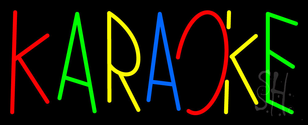 N105-8505-clear Multi Colored Karaoke Clear Backing Neon Sign - Multi Color - 13 in. Tall x 32 in. Wide