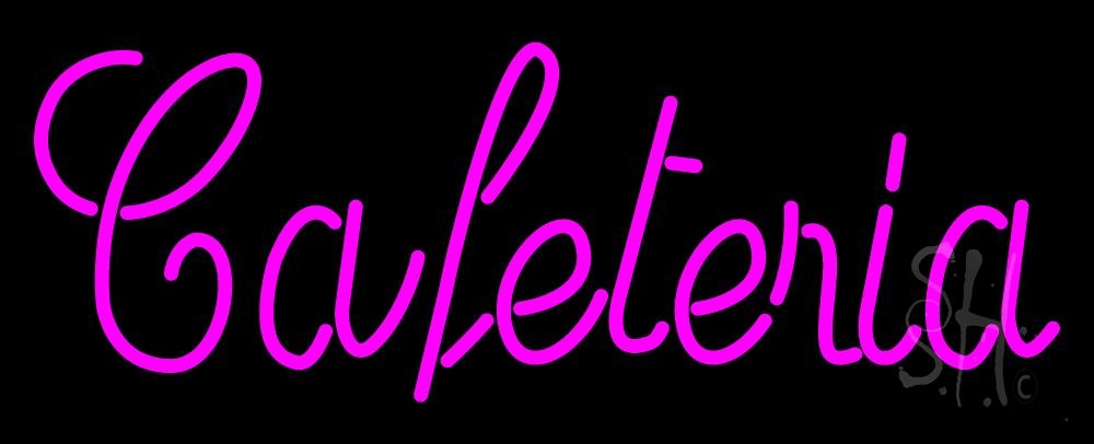 N105-1999-clear Cursive Cafeteria Clear Backing Neon Sign - Pink - 13 in. Tall x 32 in. Wide