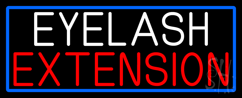 N105-15439-clear Eyelash Extension Clear Backing Neon Sign - Blue, Red & White - 13 in. Tall x 32 in. Wide