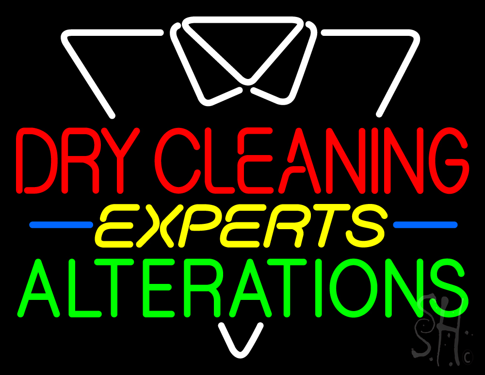 N105-18440-clear Dry Cleaning Experts Clear Backing Neon Sign - Multi Color - 24 in. Tall x 31 in. Wide