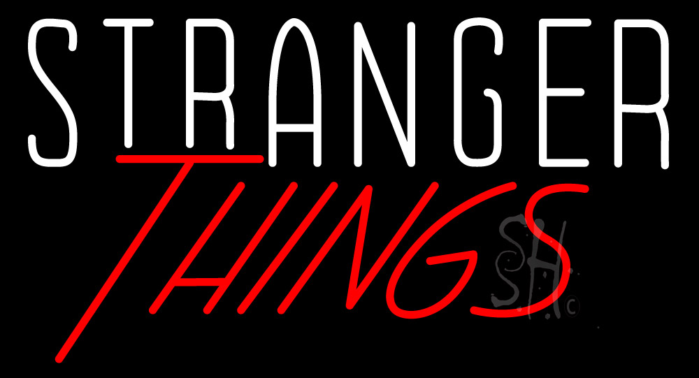 N106-1006-clear Stranger Things Clear Backing Neon Sign - Red & White - 20 in. Tall x 37 in. Wide