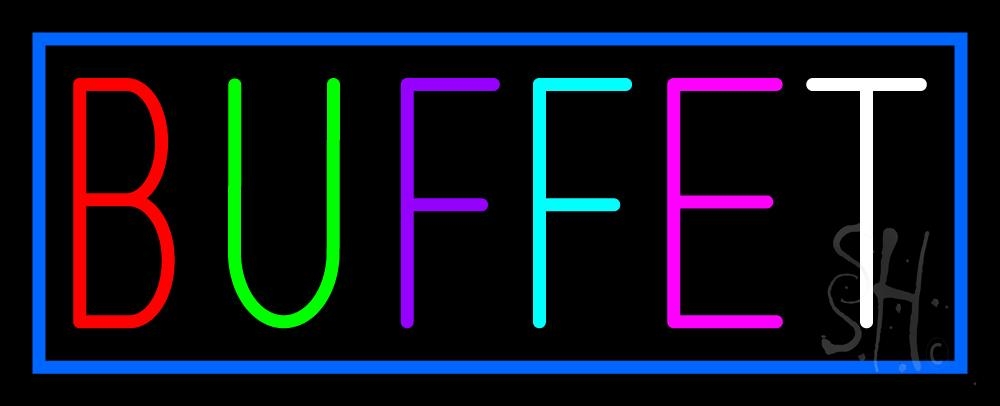 N105-1276-clear Multicolored Buffet Clear Backing Neon Sign - Multi Color - 13 in. Tall x 32 in. Wide