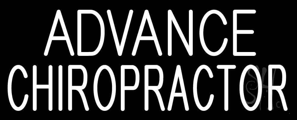 N105-2274-clear Advanced Chiropractor Clear Backing Neon Sign - White - 13 in. Tall x 32 in. Wide