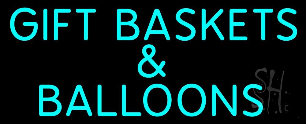 N105-6561-clear Gift Baskets Balloons Turquoise Clear Backing Neon Sign - Blue - 13 in. Tall x 32 in. Wide