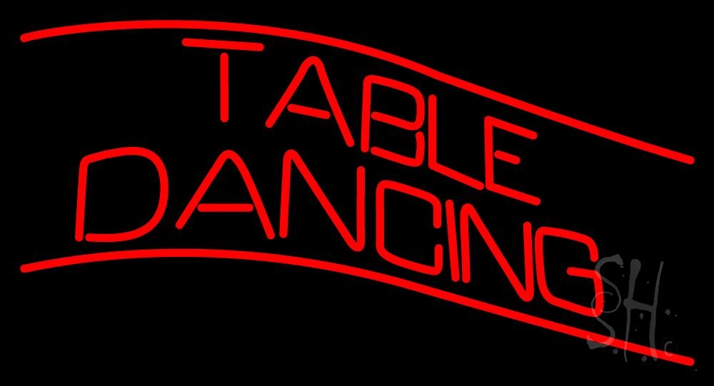 N105-1588-clear Table Dancing Clear Backing Neon Sign - Red - 20 in. Tall x 37 in. Wide
