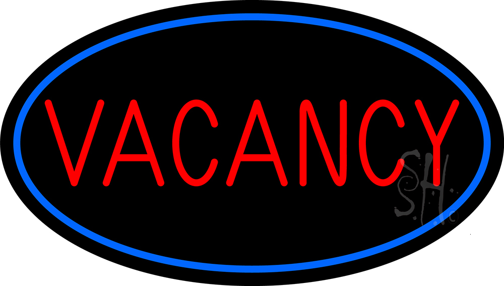 N105-16030-clear Red Vacancy with Blue Border Clear Backing Neon Sign - White & Blue - 17 in. Tall x 30 in. Wide