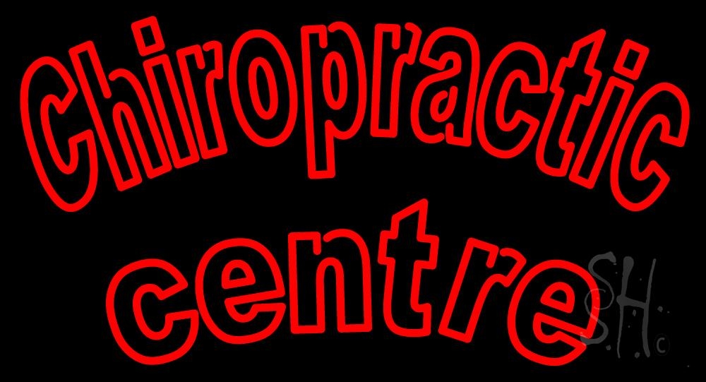 N105-2295-clear Double Stroke Chiropractic Center Clear Backing Neon Sign - Red - 20 in. Tall x 37 in. Wide