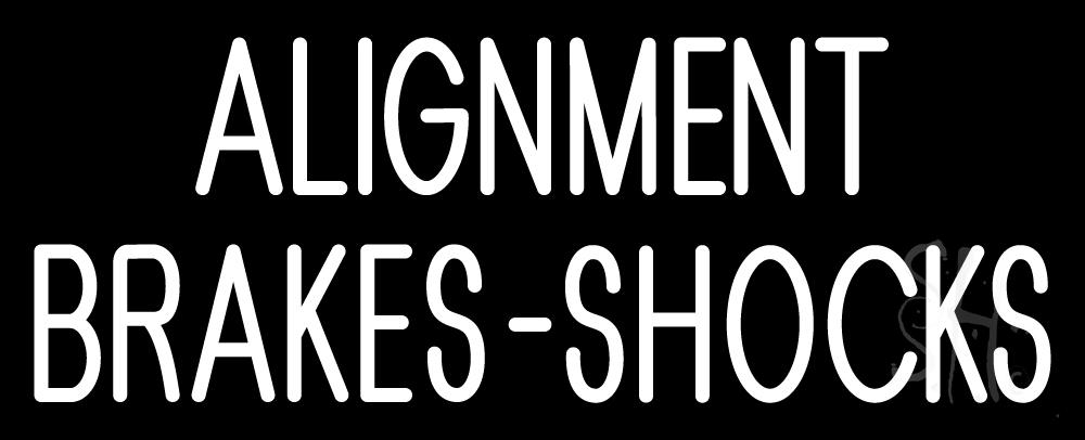 N105-5597-clear Alignment Brakes Shocks Clear Backing Neon Sign - White - 13 in. Tall x 32 in. Wide