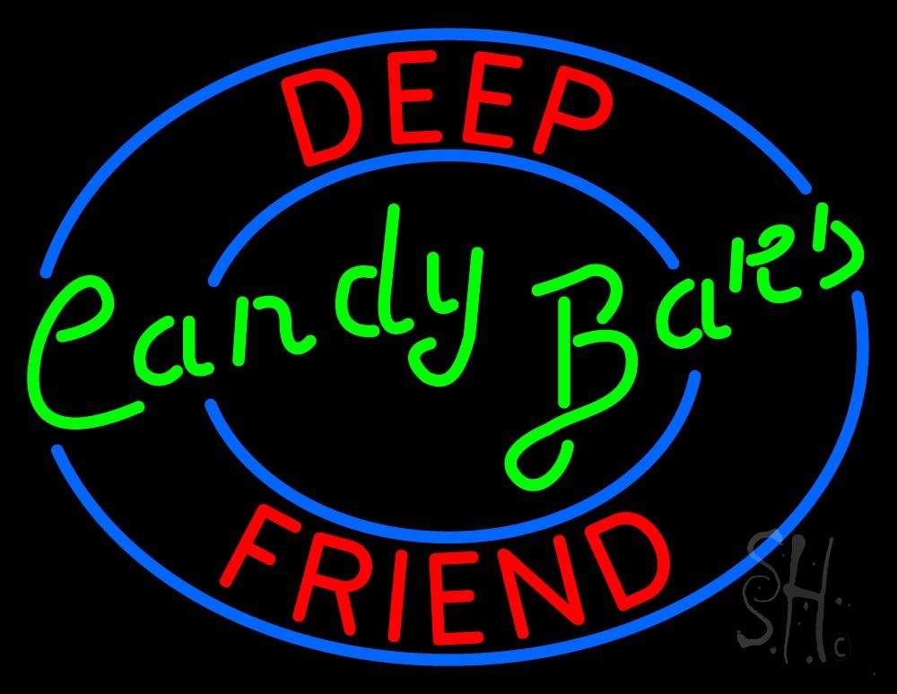 N105-1184-clear Deep Candy Bars Clear Backing Neon Sign - Red, Blue & Green - 24 in. Tall x 31 in. Wide