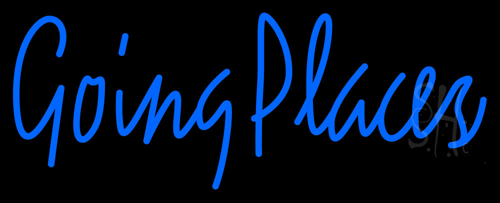N105-17874-clear Going Places Clear Backing Neon Sign - Blue - 13 in. Tall x 32 in. Wide