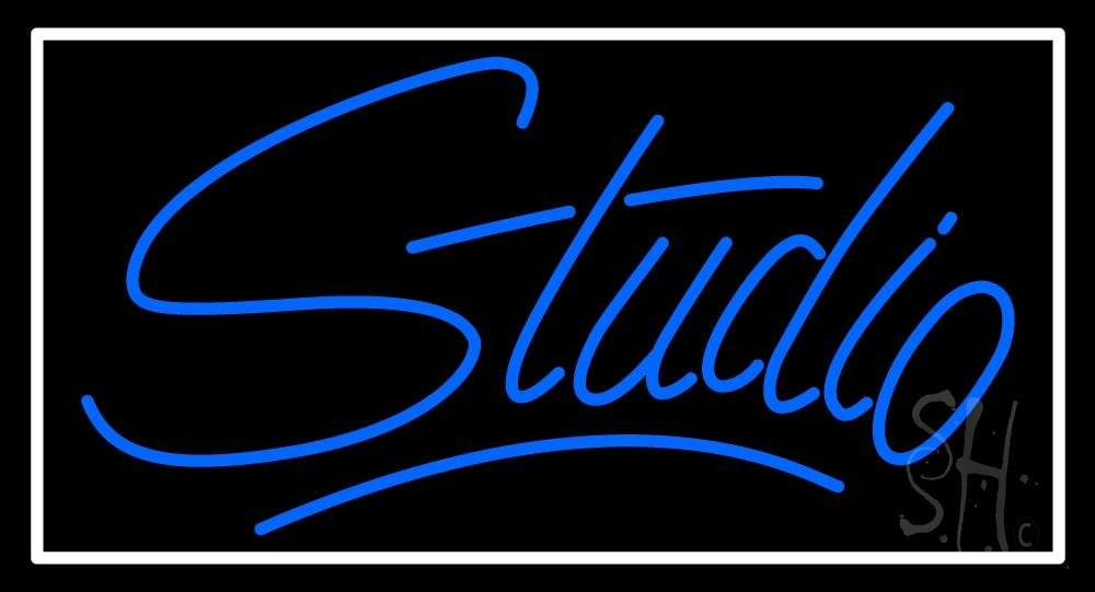 N105-6831-clear Blue Studio Clear Backing Neon Sign - Blue & White - 20 in. Tall x 37 in. Wide