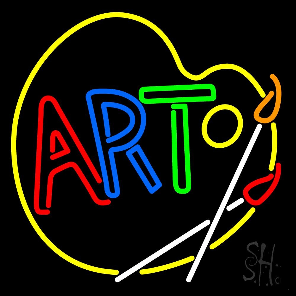 N105-7992-clear Multi Color Art with Palate Clear Backing Neon Sign - Multi Color - 24 in. Tall x 24 in. Wide