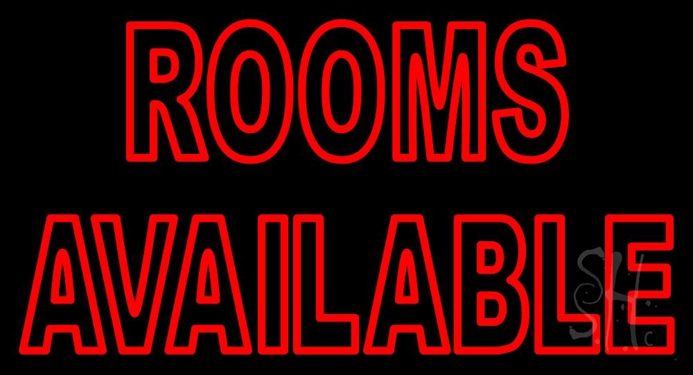 N105-0995-clear Rooms Available Vacancy Clear Backing Neon Sign - Red - 20 in. Tall x 37 in. Wide