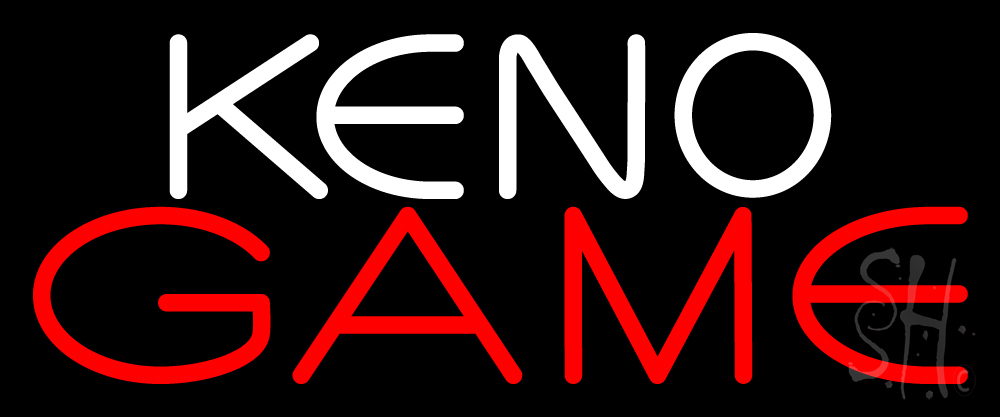 N105-14478-clear Keno Gems 3 Clear Backing Neon Sign - White & Red - 10 in. Tall x 24 in. Wide