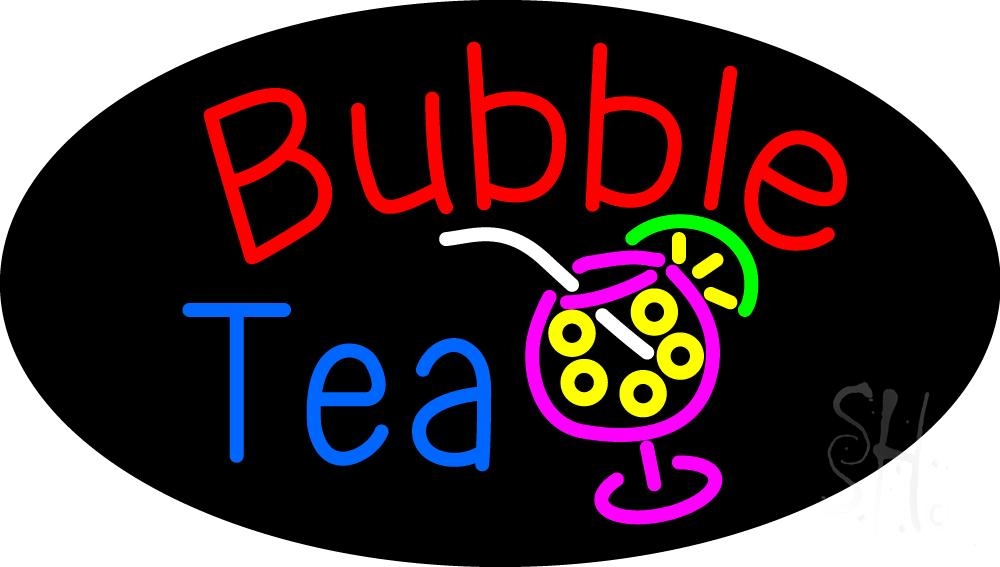 N105-1084-clear Bubble Tea Clear Backing Neon Sign - Multi Color - 17 in. Tall x 30 in. Wide