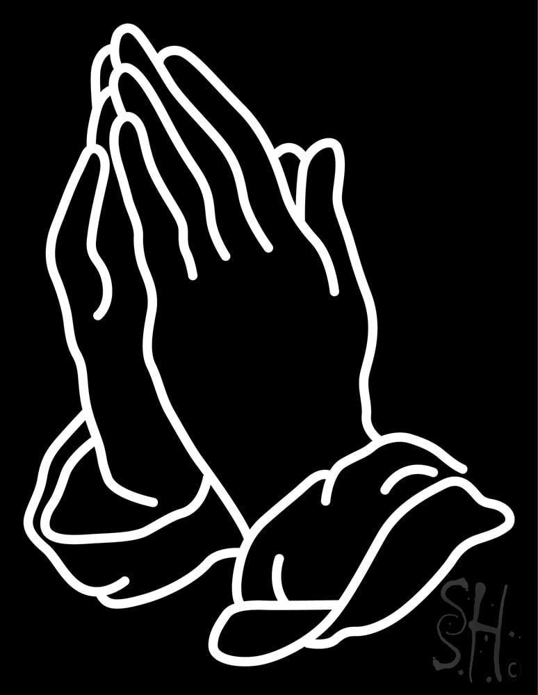 N105-17886-clear Hands Pair Clear Backing Neon Sign - White - 31 in. Tall x 24 in. Wide