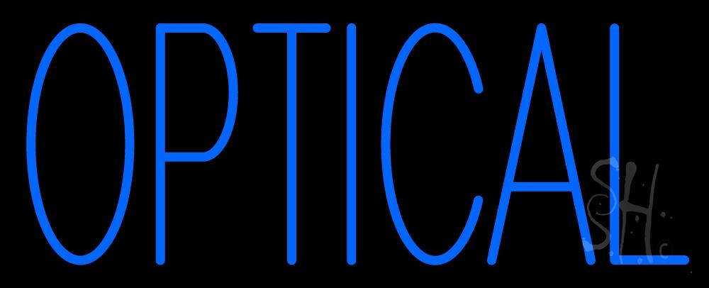 N105-2349-clear Optical Logo Clear Backing Neon Sign - Blue - 13 in. Tall x 32 in. Wide