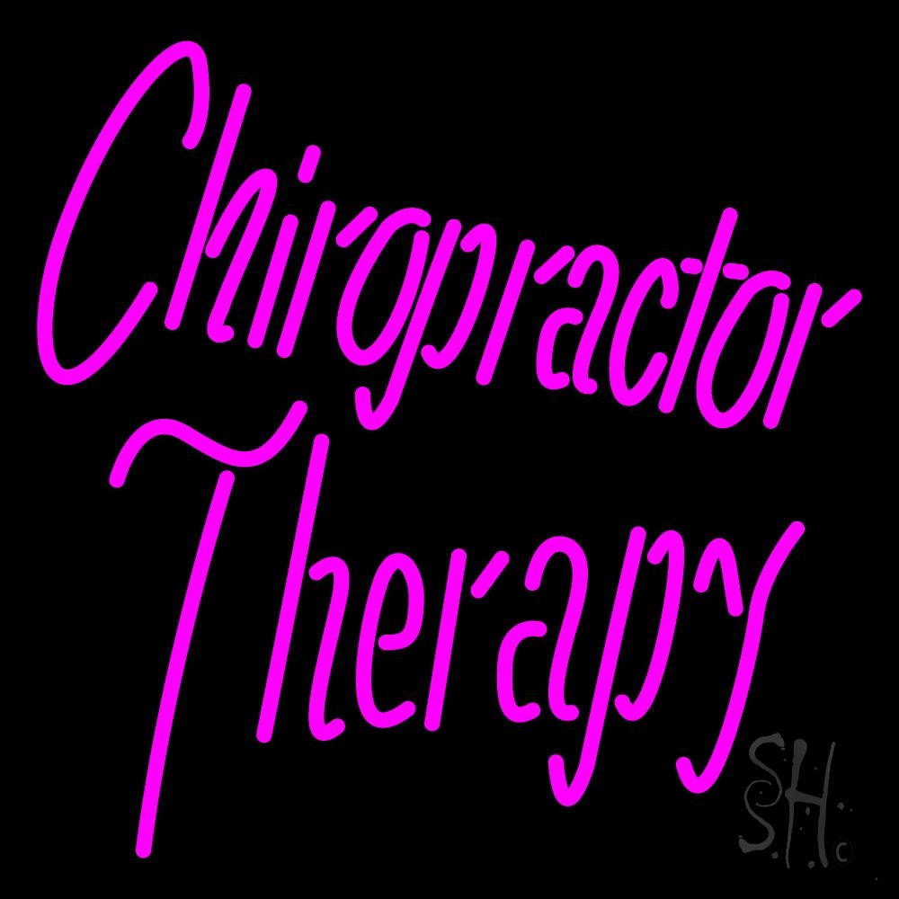 N105-2287-clear Chiropractor Therapy Clear Backing Neon Sign - Pink - 24 in. Tall x 24 in. Wide