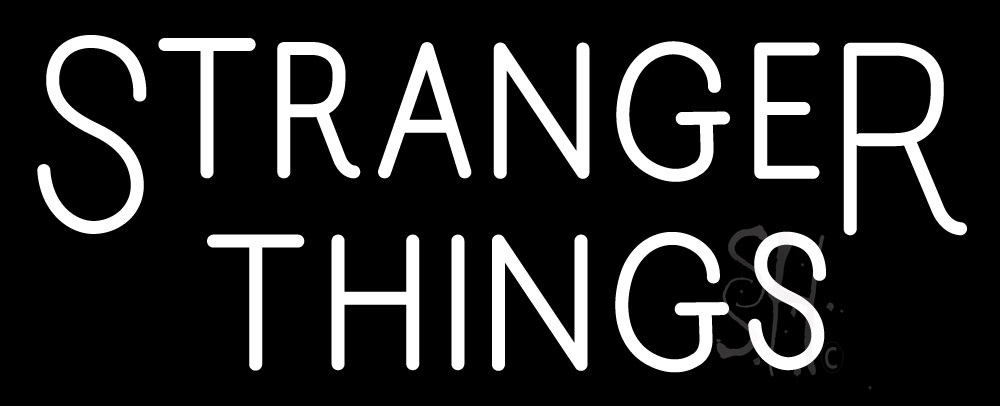 N106-1005-clear White Stranger Things Logo Clear Backing Neon Sign - 13 in. Tall x 32 in. Wide