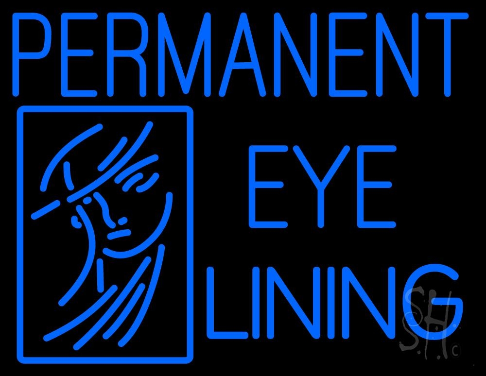 Blue Permanent Eye Lining Clear Backing Neon Sign - 24 in. Tall x 31 in. Wide