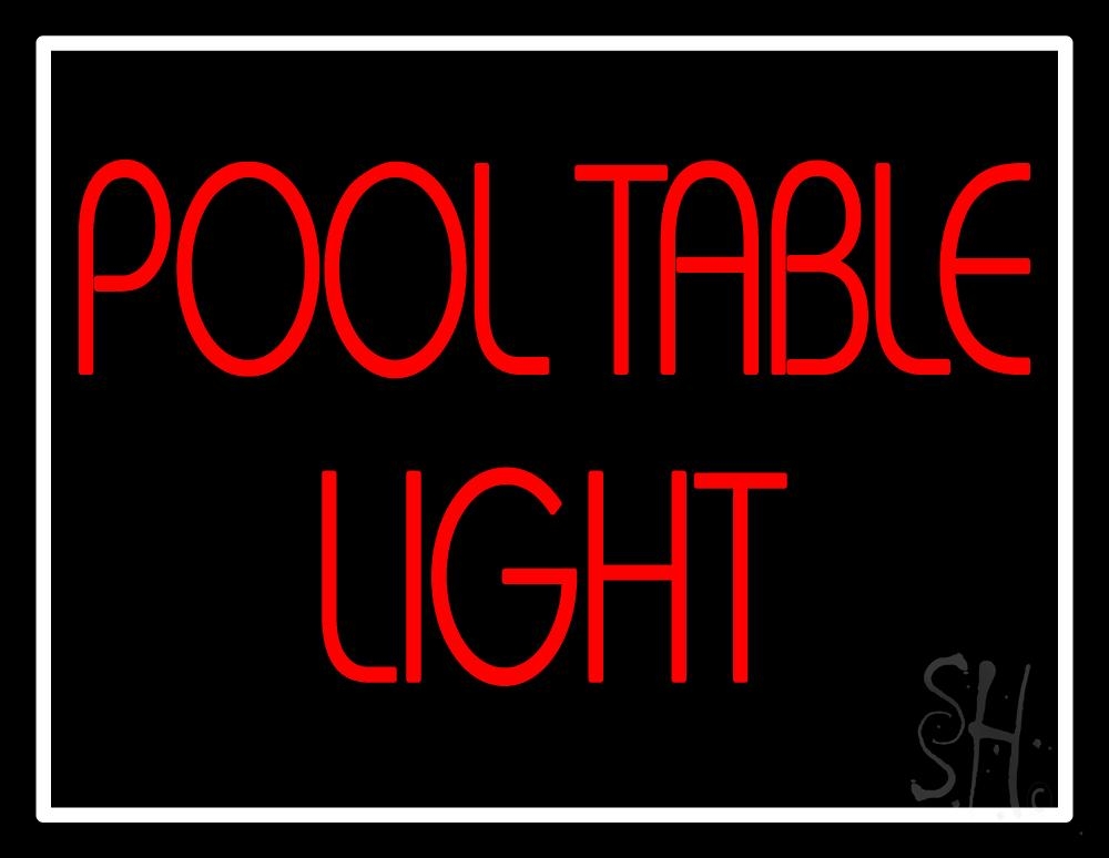 N105-0632-clear Pool Table Clear Backing Neon Sign - Red & White - 24 in. Tall x 31 in. Wide