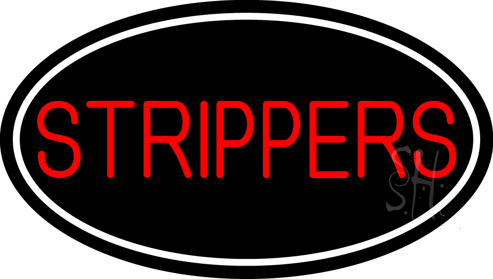 N105-16017-clear Red Strippers with White Border Clear Backing Neon Sign - Red & White - 17 in. Tall x 30 in. Wide