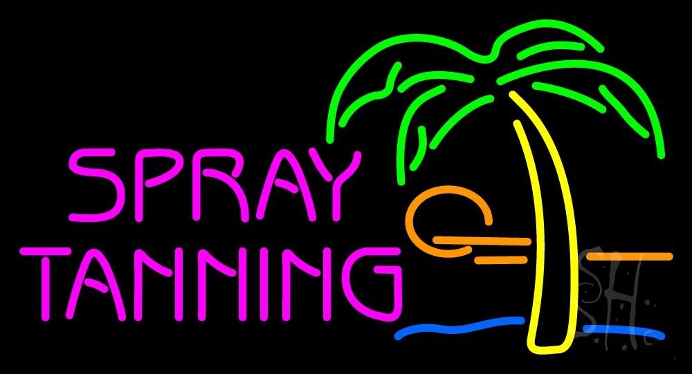 N105-1830-clear Spray Tanning Clear Backing Neon Sign - Multi Color - 20 in. Tall x 37 in. Wide