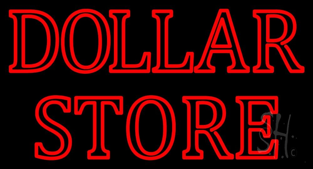 N105-2453-clear Double Stroke Dollar Store Clear Backing Neon Sign - Red - 20 in. Tall x 37 in. Wide