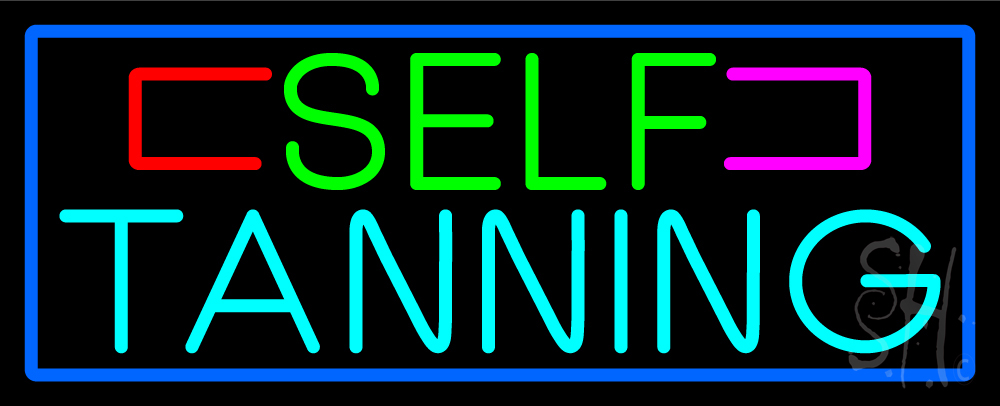 N105-16093-clear Self Tanning Clear Backing Neon Sign - Multi Color - 13 in. Tall x 32 in. Wide