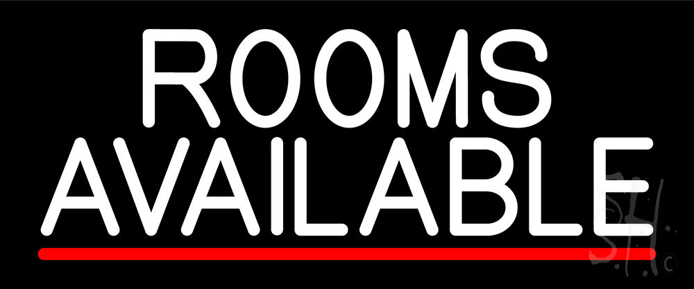 N105-16056-clear Rooms Available Vacancy Clear Backing Neon Sign - White & Red - 10 in. Tall x 24 in. Wide