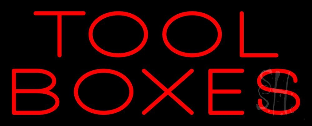 N105-5820-clear Red Tool Boxes 2 Clear Backing Neon Sign - White & Red - 13 in. Tall x 32 in. Wide