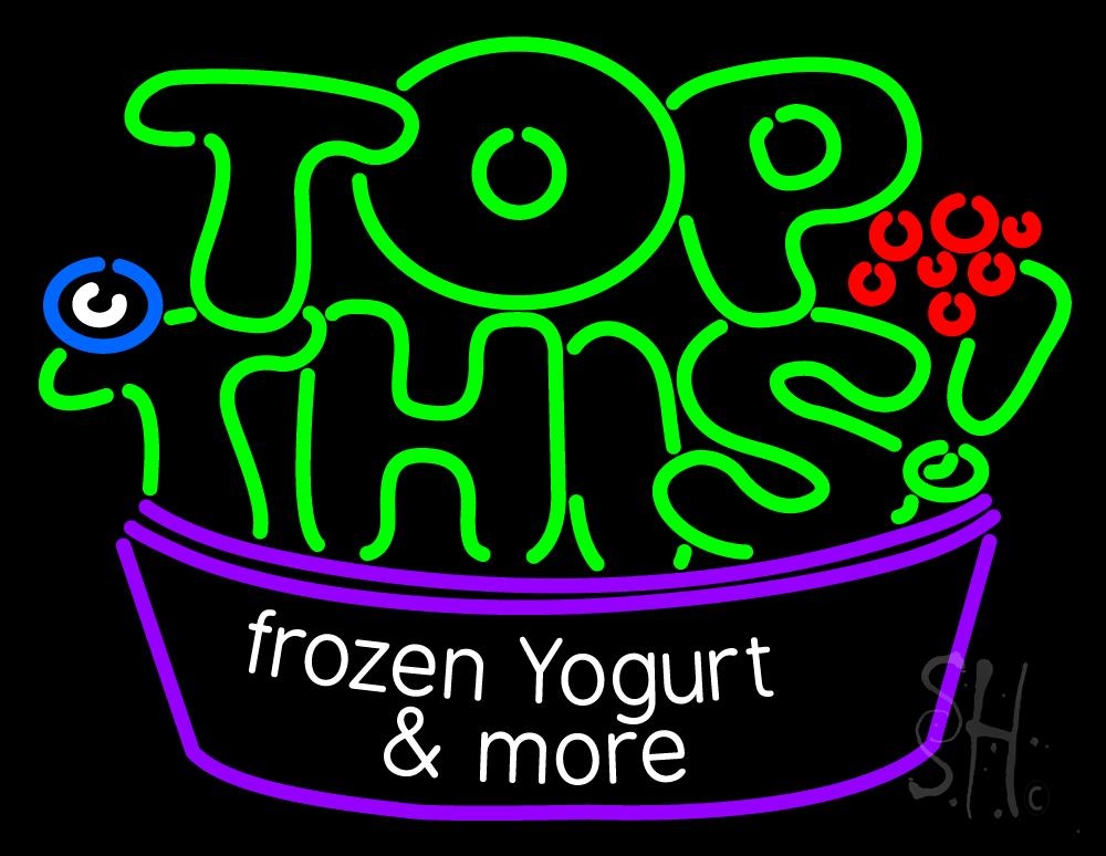 N105-1233-clear Top This Frozen Yogurt N More Clear Backing Neon Sign - Multi Color - 24 in. Tall x 31 in. Wide