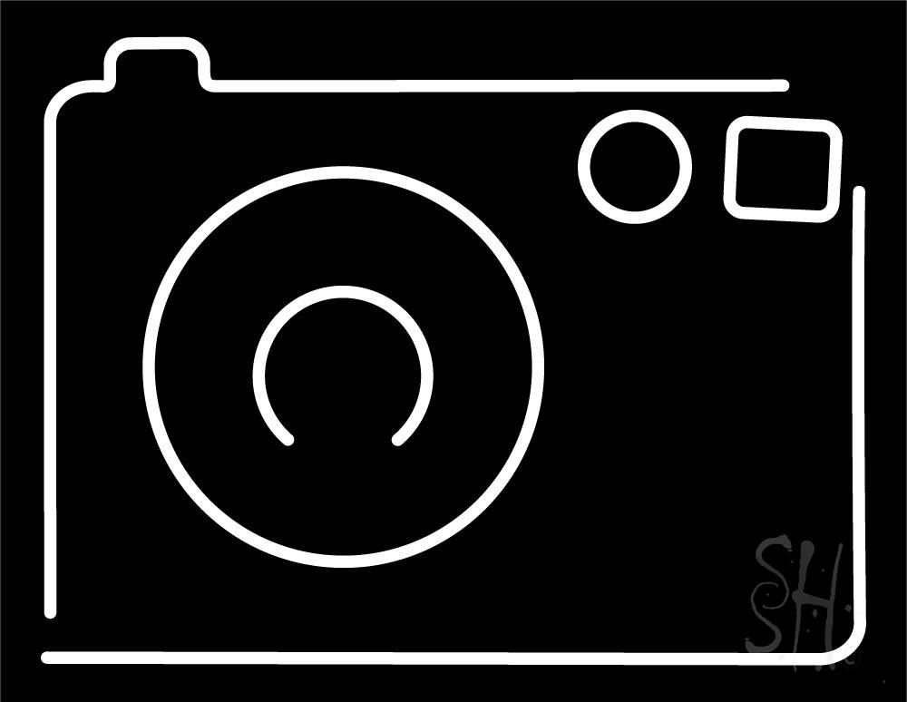 N105-5230-clear Digital Camera Logo Clear Backing Neon Sign - White - 24 in. Tall x 31 in. Wide