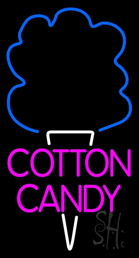 N105-1211-clear Pink Cotton Candy Clear Backing Neon Sign - Blue, Pink & White - 20 in. Tall x 37 in. Wide