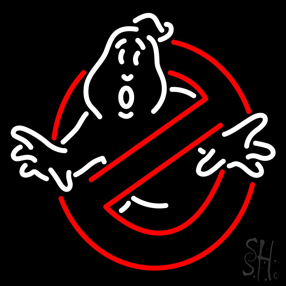 N105-17866-clear Ghostbusters Clear Backing Neon Sign - Red & White - 24 in. Tall x 24 in. Wide
